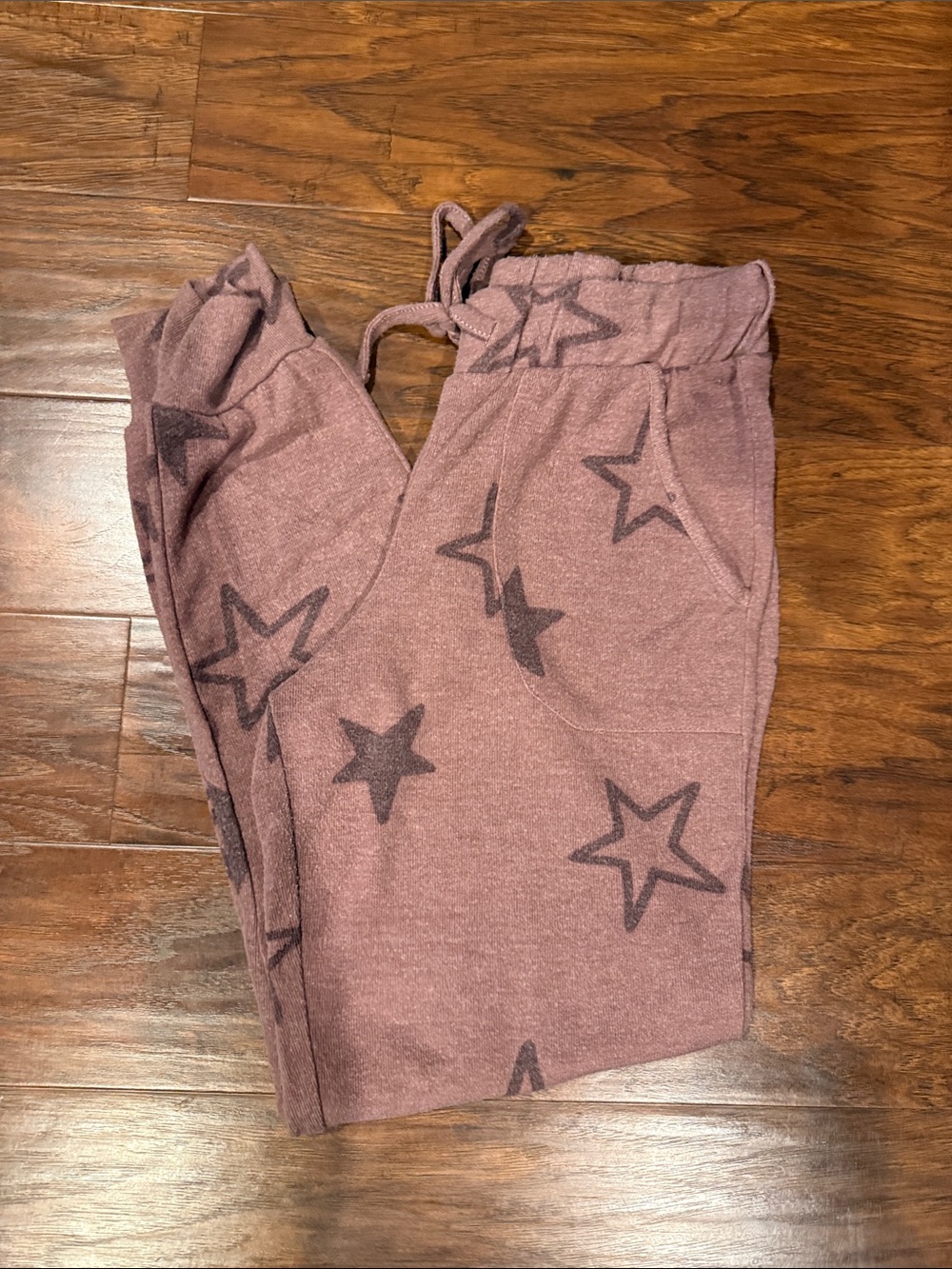 Pink Rose Star Print Lounge Pants - Mauve